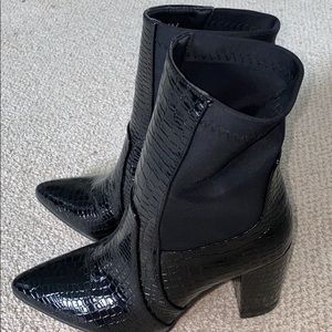 Black Snakeskin Booties Size 7-8